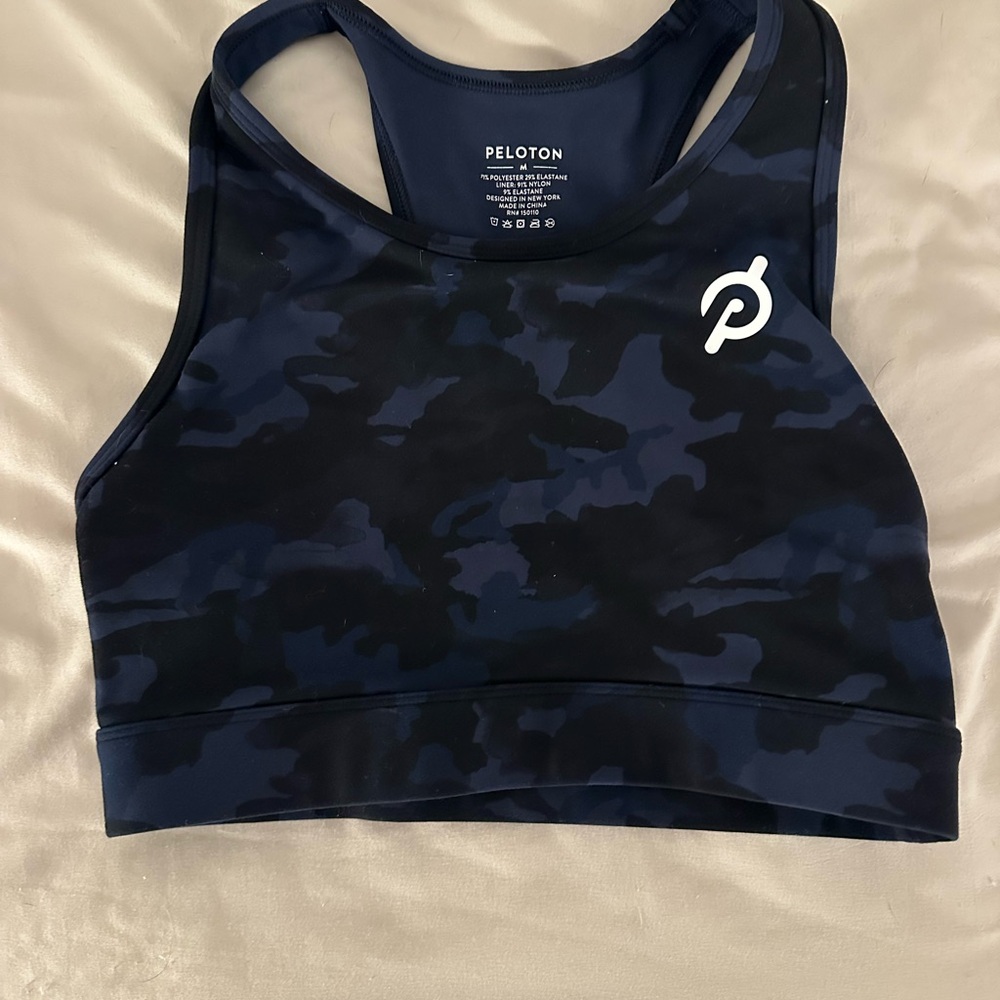 Peloton Women's Navy Camo Sports Bra